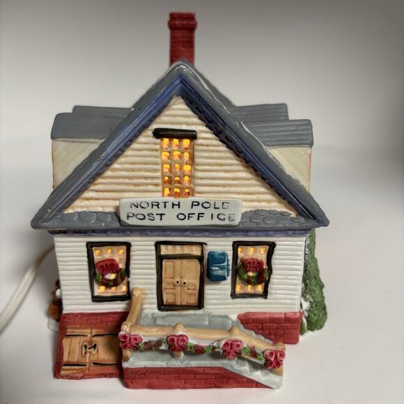 Lemax 1992 Hearthside North Pole Post Office Lighted Porcelain Pre-owned Boxed - Picture 6 of 6